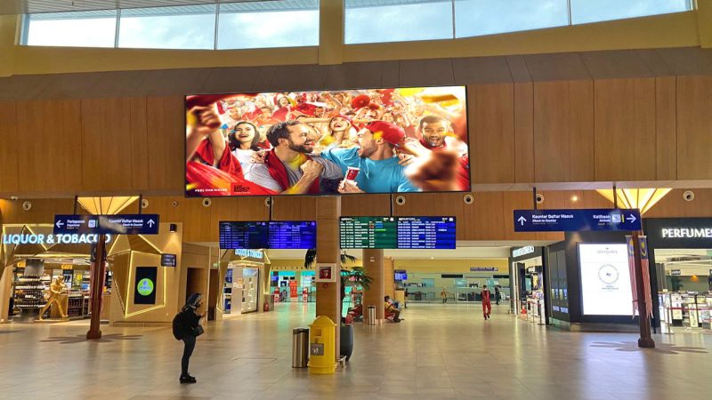 Horizontal digital signage at Langkawi International Airport